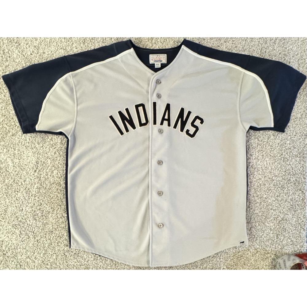 Vintage 1990s Starter Cleveland Indians Jersey XXL Chief Wahoo Sewn On Logo